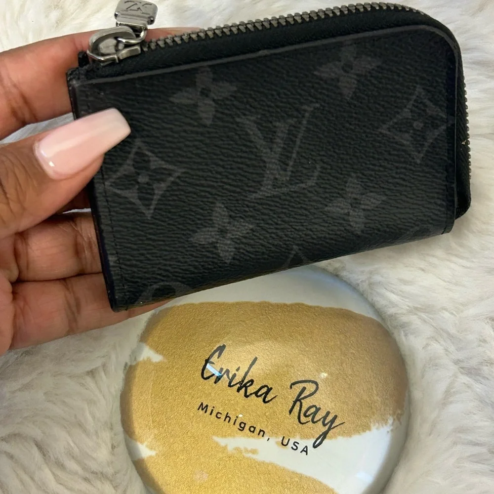 Louis Vuitton Black Eclipse Monogram Coin Purse‎